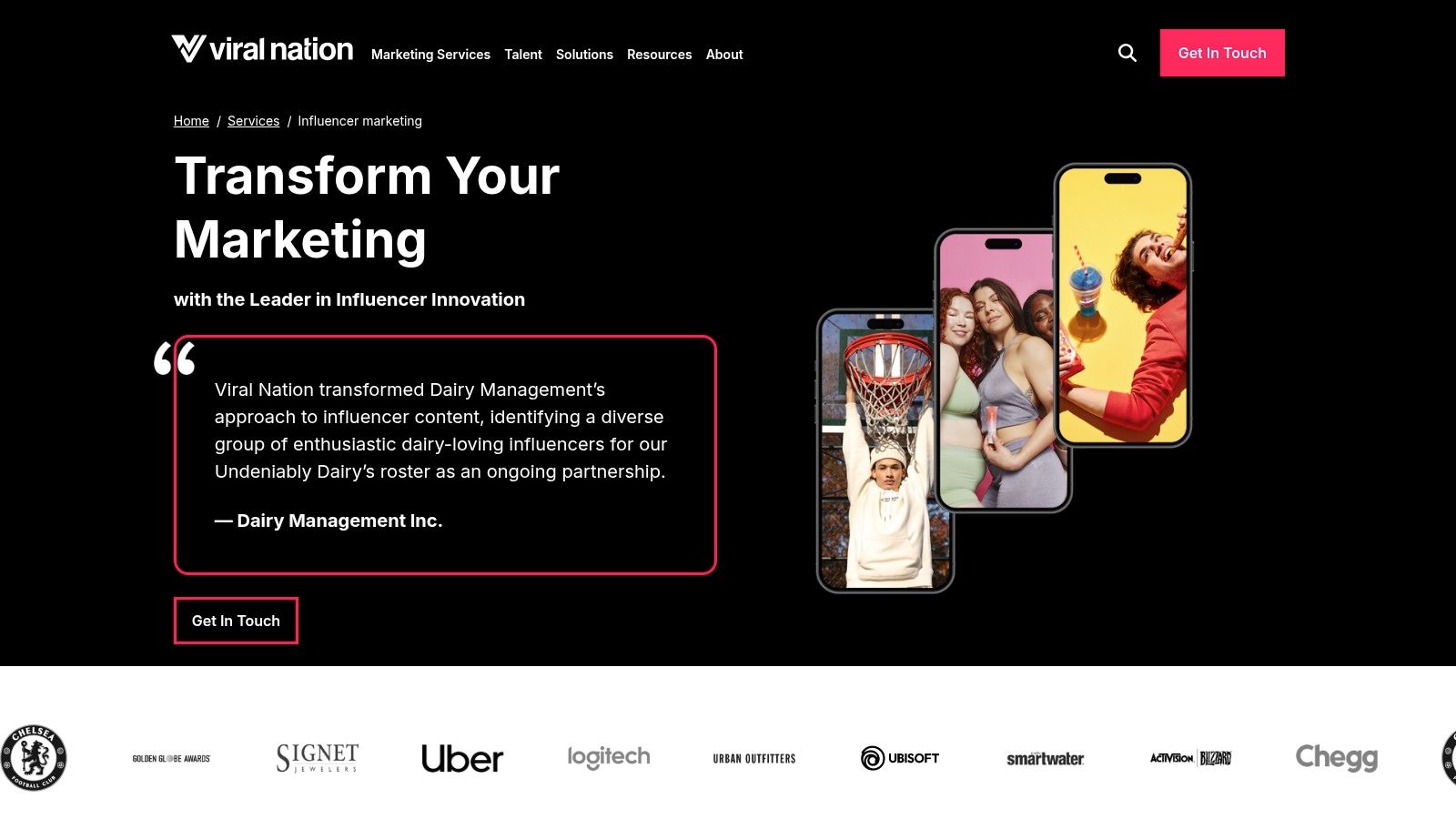 Viral Nation running an influencer campaign