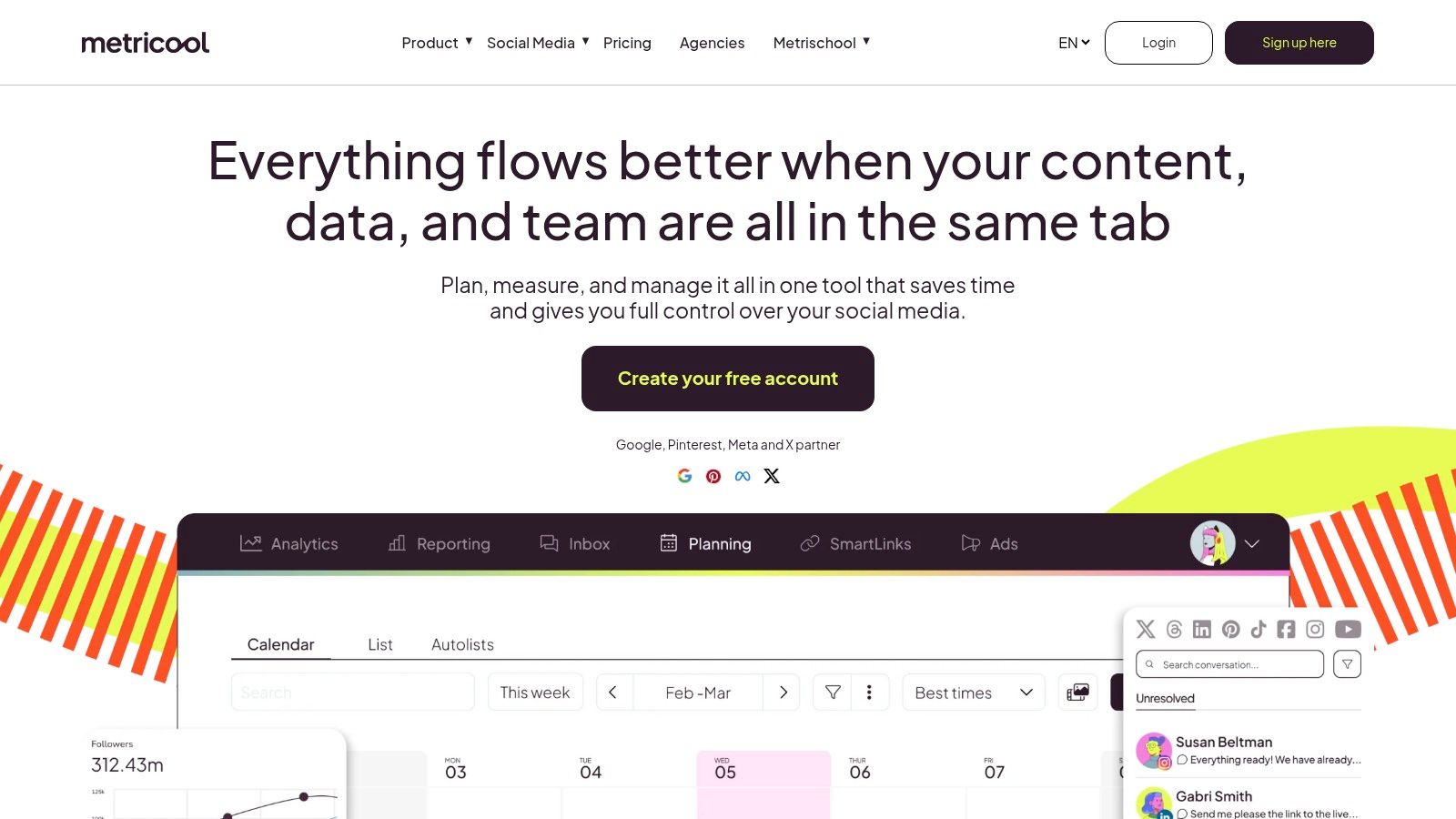 Metricool (Free plan)