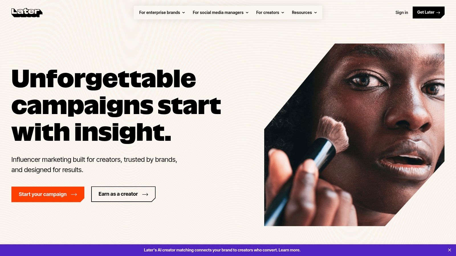 Later Influence platform for Instagram influencer marketing tools